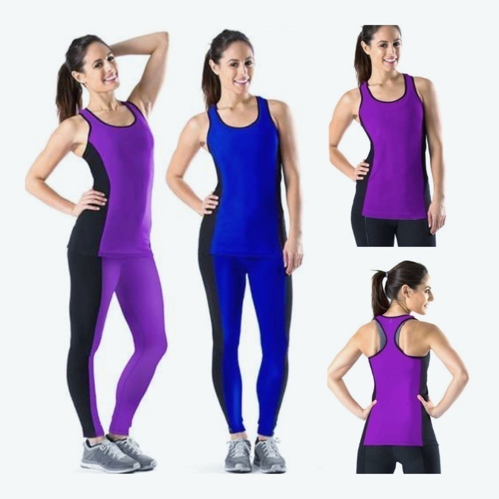 Zuzuzen Active High Performance Racerback Tank - Black/Purple